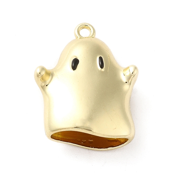 

PandaHall Halloween Alloy Enamel Pendants, Ghost Charm, Golden, 22x17x8mm, Hole: 1.6mm Alloy+Enamel Ghost Black