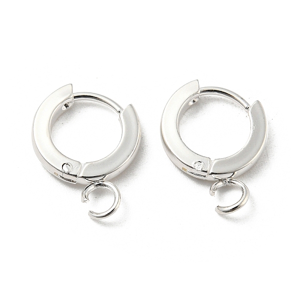 

PandaHall 201 Stainless Steel Huggie Hoop Earrings Findings, with Vertical Loop, with 316 Surgical Stainless Steel Earring Pins, Ring...