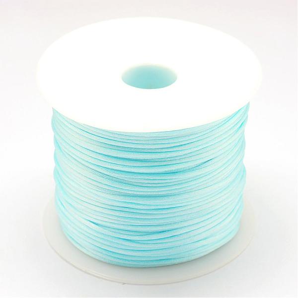 

PandaHall Nylon Thread, Rattail Satin Cord, Light Sky Blue, 1.5mm, about 49.21 yards(45m)/roll Nylon