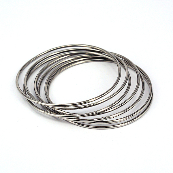 

PandaHall 304 Stainless Steel Buddhist Bangles, Stainless Steel Color, 2-1/2 inch(6.4cm) 304 Stainless Steel