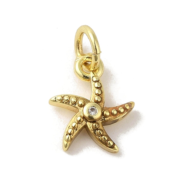 

PandaHall Brass Micro Pave Cubic Zirconia Charms, Real 18K Gold Plated, Starfish Charms, Clear, 11x9x2.5mm, Hole: 3mm Brass+Cubic Zirconia...