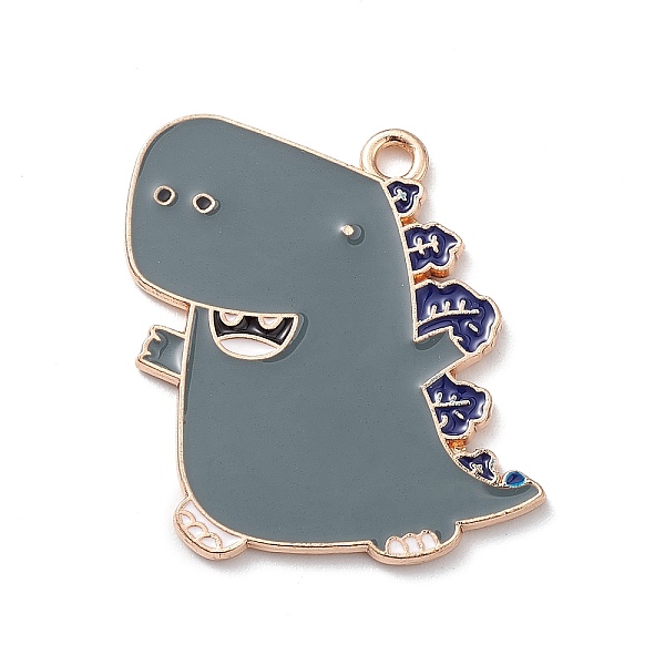 

PandaHall Alloy Enamel Pendants, Tyrannosaurus Rex Charm, Light Gold, Slate Gray, 32.5x27x1.5mm, Hole: 2mm Alloy+Enamel Dinosaur