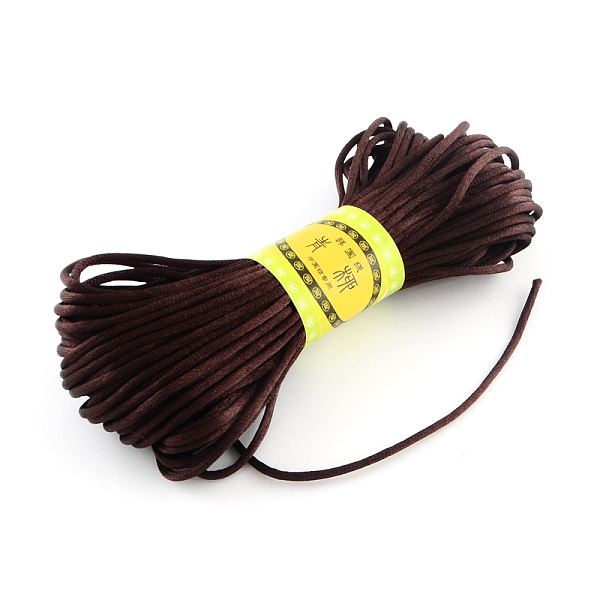 

PandaHall Polyester Rattail Satin Cord, for Chinese Knotting, Jewelry Making, Coconut Brown, 2mm, about 21.87 yards(20m)/bundle...