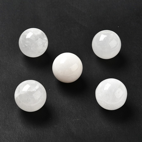 

PandaHall Natural Quartz Crystal Beads, Rock Crystal Beads, No Hole/Undrilled, Round, 25~25.5mm Quartz Crystal Round