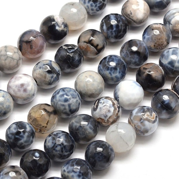 

PandaHall Dyed Natural Agate Faceted Round Beads Strands, Light Grey, 12mm, Hole: 1mm, about 32pcs/strand, 14.5 inch~15 inch Natural Agate..., Gray