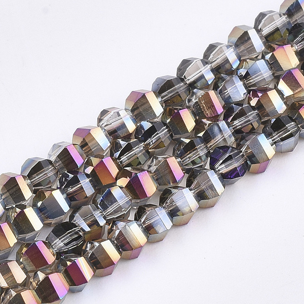 

PandaHall Electroplate Glass Beads Strands, Faceted, Round, Colorful, 4~4.5x3.5mm, Hole: 1mm, about 100pcs/strand, 13.7 inch Glass Round