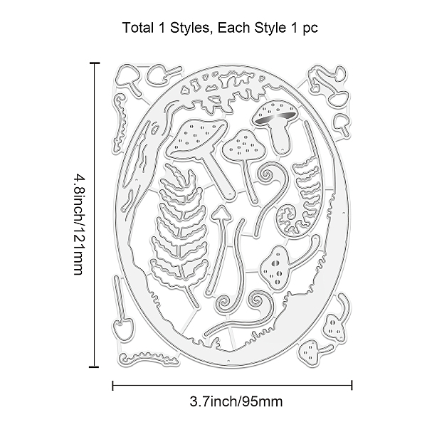 

PandaHall Carbon Steel Cutting Dies Stencils, for DIY Scrapbooking/Photo Album, Decorative Embossing DIY Paper Card, Mushroom Pattern...