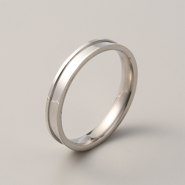 

PandaHall 201 Stainless Steel Grooved Finger Ring for Men Women, Stainless Steel Color, US Size 14(23mm) 201 Stainless Steel