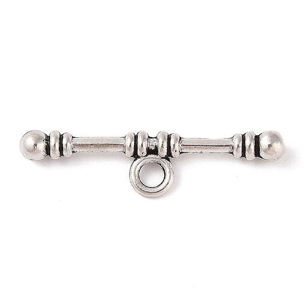

PandaHall Tibetan Style Alloy Tggle Clasps, Cadmium Free & Lead Free, Bar, Antique Silver, 38.5x10x4mm, Hole: 3.5mm, about 515pcs/1000g...