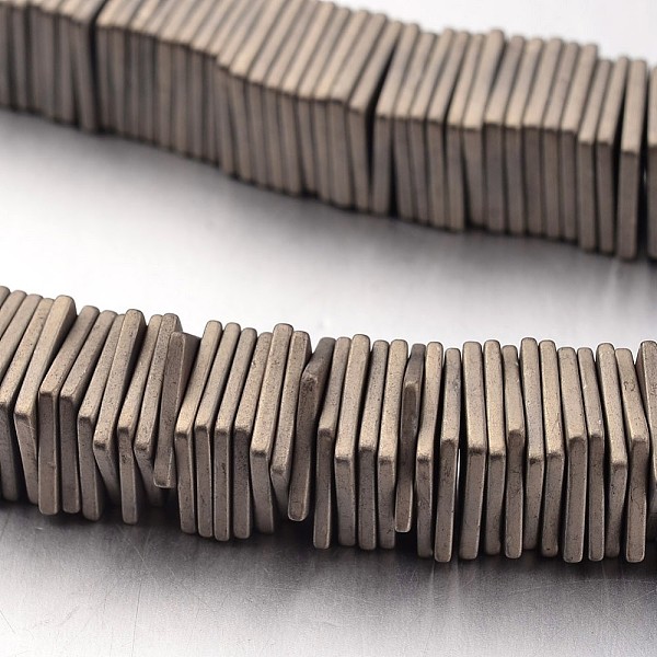 

PandaHall Electroplate Non-magnetic Synthetic Hematite Bead Strands, Frosted, Square Heishi Beads, Thin Slice Beads, Antique Bronze Plated...