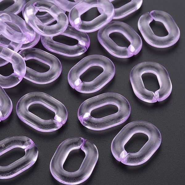 

PandaHall Transparent Acrylic Linking Rings, Quick Link Connectors, for Cable Chains Making, Oval, Violet, 24x18x5mm, Inner Diameter: 13x7mm..., Purple