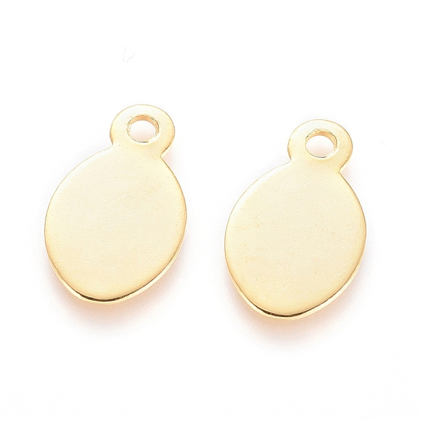 

PandaHall 304 Stainless Steel Stamping Blank Tag Pendants, Flat Oval, Golden, 13x7x0.8mm, Hole: 1.5mm 304 Stainless Steel Oval