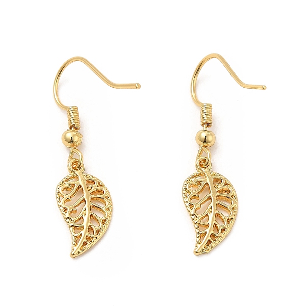 

PandaHall Brass Leaf Dangle Earrings, Long-Lasting Plated, Rack Plating Brass Jewelry for Women, Golden, 33mm, Pin: 1mm, Leaf: 16.5x9x1mm...