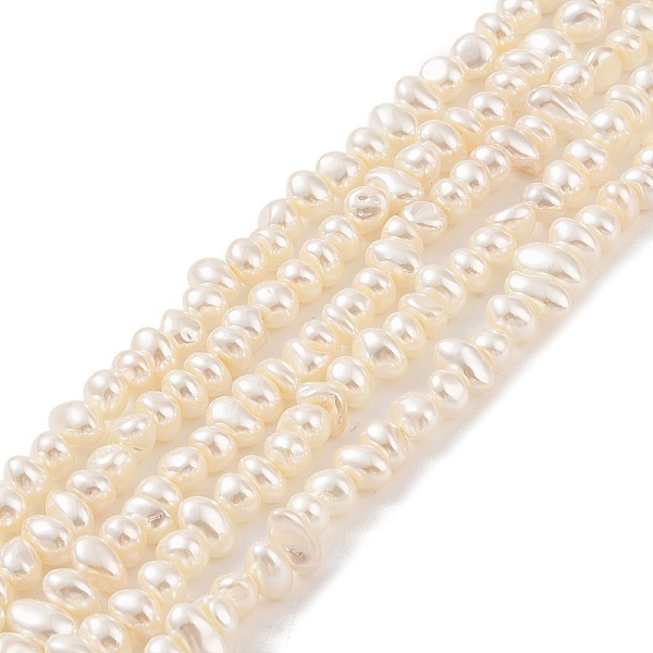 

PandaHall Electroplated Shell Pearl Beads Strands, Nuggets, Moccasin, 4~6x6~10x4~6mm, Hole: 1mm, about 88pcs/strand, 16.10 inch(40.9cm)..., Orange