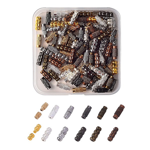 

PandaHall 120Pcs 12 Style Brass Screw Clasps, Mixed Color, 10pcs/style Brass