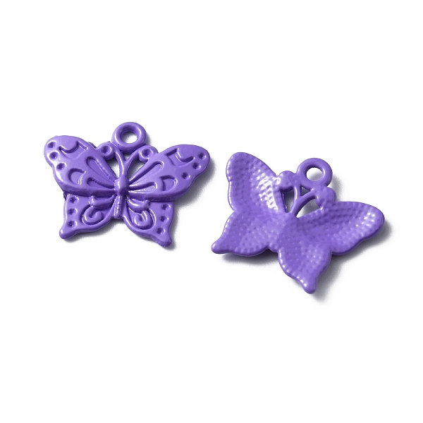 

PandaHall Baking Painted Alloy Pendants, Butterfly Charm, Medium Orchid, 16.5x20x2mm, Hole: 1.5mm Alloy Butterfly
