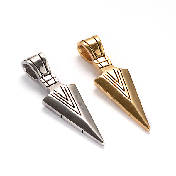 

PandaHall Triangle Pendulum 304 Stainless Big Steel Pendants, Mixed Color, 55.5x17.5x9.5mm, Hole: 9x6mm 304 Stainless Steel Triangle