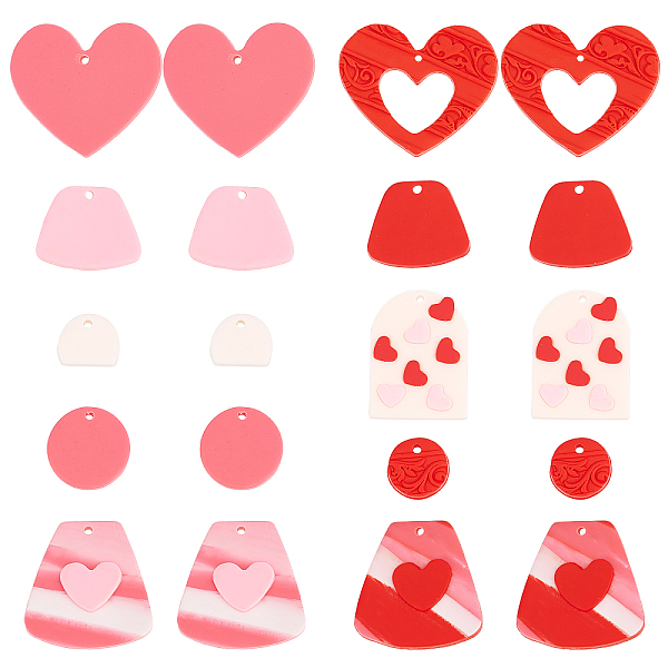 

PandaHall BENECREAT 10Sets 2 Style Handmade Polymer Clay Pendants, Random Style Heart Charms for Phone Straps Key Bag Decor DIY Jewelry..., Multicolor