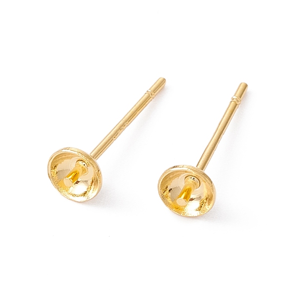 

PandaHall Rack Plating Brass Stud Earring Findings, with 925 Silver Pin, for Half Drilled Beads, Long-Lasting Plated, Cadmium Free & Lead...