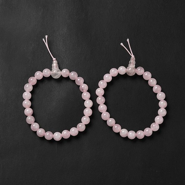 

PandaHall Natural Rose Quartz Gourd Beaded Stretch Bracelet for Women, Inner Diameter: 2-1/4 inch(5.7cm) Rose Quartz