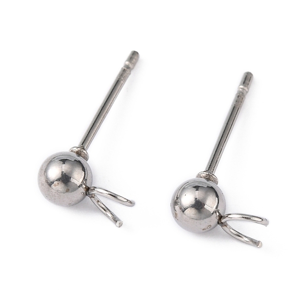 

PandaHall 304 Stainless Steel Stud Earring Findings, with Open Loop, Stainless Steel Color, 15x7mm, Hole: 2.5mm, Pin: 0.8mm 304 Stainless...