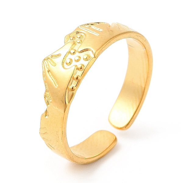 

PandaHall Ion Plating(IP) 201 Stainless Steel Open Cuff Ring, Mountain Finger Ring for Men Women, Real 18K Gold Plated, US Size 7(17.3mm)...