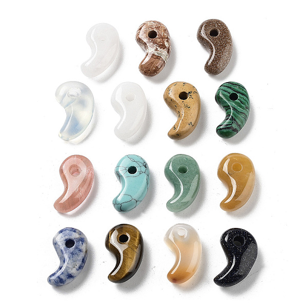 

PandaHall Natural & Synthetic Mixed Gemstone Pendants, Magatama, 22x12.5~14x6.5~8mm, Hole: 3mm Mixed Stone Others