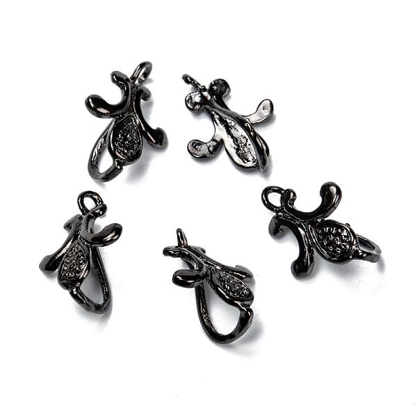 

PandaHall Brass Pendant Bails, Fleur-De-Lis, Gunmetal, 17x12mm, Hole: 3.5mm Brass