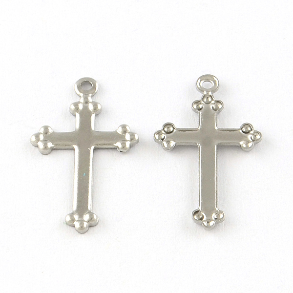

PandaHall Cross 201 Stainless Steel Pendants, Smooth Surface, Stainless Steel Color, 17.5x10x1mm, Hole: 1mm 201 Stainless Steel Cross