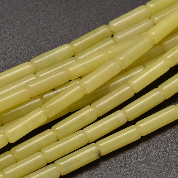 

PandaHall Natural Lemon Jade Column Beads Strands, 13~14x4~5mm, Hole: 1mm, about 29pcs/strand, 15.7 inch Lemon Jade Column
