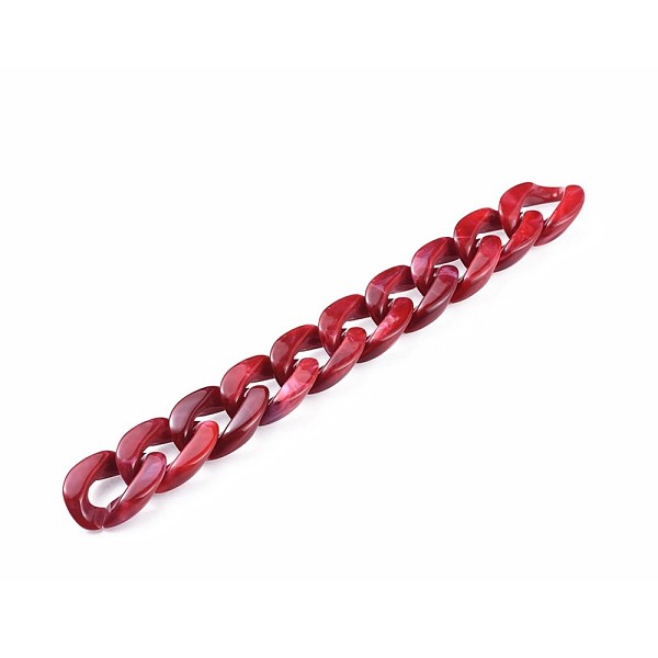 

PandaHall Acrylic Curb Chains, Unwelded, Red, 39.37 inch(100cm), Link: 29x21x6mm, 1m/strand Acrylic Red