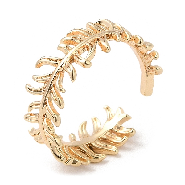 

PandaHall Leaf Brass Finger Cuff Rings, Open Rings for Women Men, Nickel Free, Real 18K Gold Plated, 1.6~6.8mm, Inner Diameter: 15.5mm Brass...