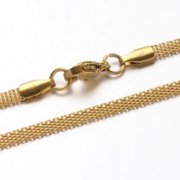 

PandaHall 304 Stainless Steel Bar Link Chains Necklaces, with Lobster Claw Clasps, Golden, 17.7 inch(45cm) 304 Stainless Steel