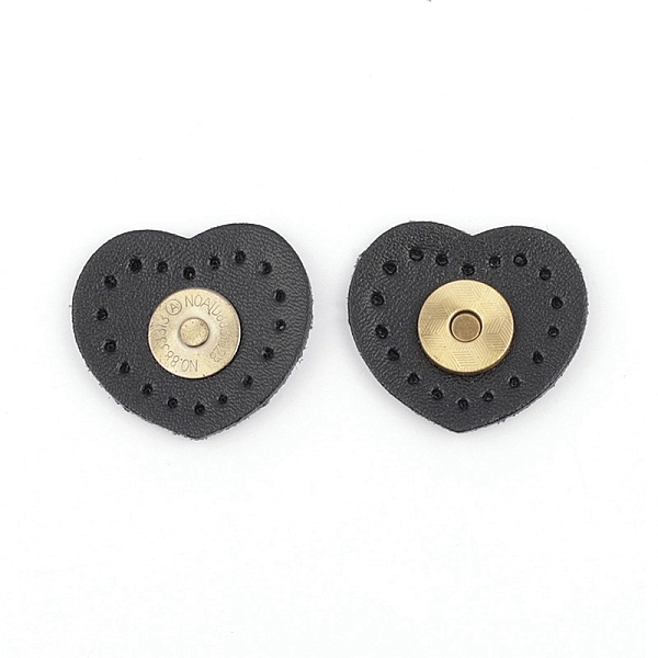 

PandaHall Leather Sew on Buckles, with Magnetic Clasp, Bag Accessories, Black, 3x3.5x0.2cm Leather Heart Black