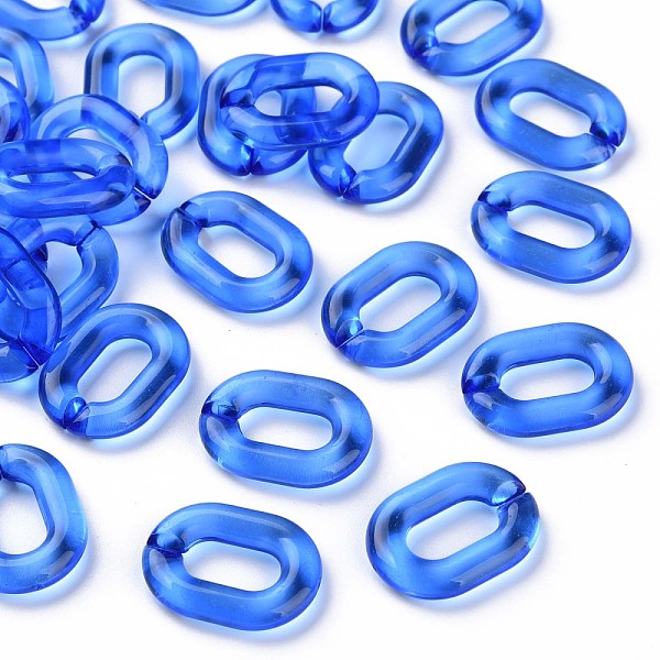 

PandaHall Transparent Acrylic Linking Rings, Quick Link Connectors, for Cable Chains Making, Oval, Blue, 24x18x5mm, Inner Diameter: 13x7mm...