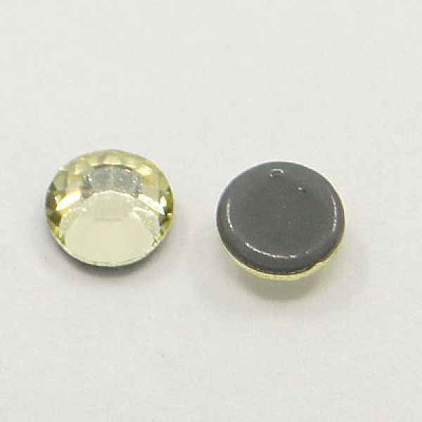 

PandaHall Glass Hotfix Rhinestone, Grade AA, Flat Back & Faceted, Half Round, Jonquil, SS8, 2.3~2.4mm, about 1440pcs/bag Glass Rhinestone..., Yellow