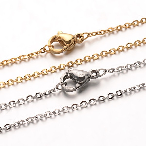 

PandaHall 304 Stainless Steel Cable Chain Necklaces, with Lobster Claw Clasps, Mixed Color, 19.7 inch(50cm) 304 Stainless Steel