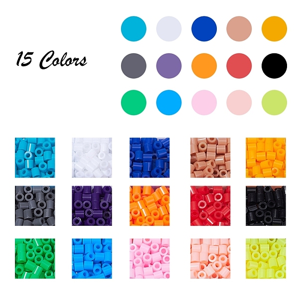 1500 Stücke 15 Farben Pe Diy Schmelzperlen Sicherung Perlen Nachfüllungen