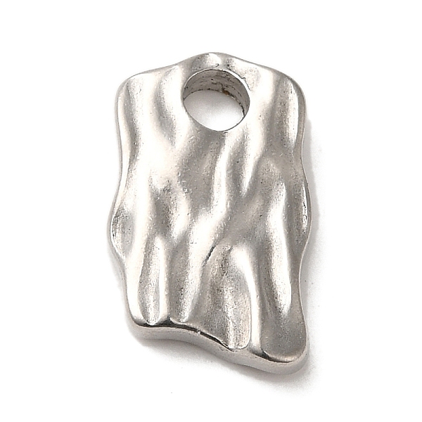 

PandaHall 304 Stainless Steel Pendants, Wave Rectangle Charms, Stainless Steel Color, 18x11x3mm, Hole: 3mm 304 Stainless Steel Rectangle