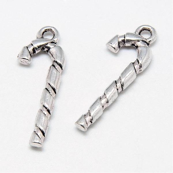 

PandaHall Tibetan Style Alloy Pendants, Christmas Candy Cane, Cadmium Free & Lead Free, Antique Silver, 26.5x9.5x3mm, Hole: 2mm, about...