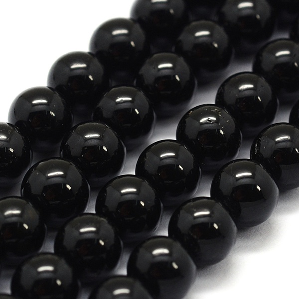 

PandaHall Natural Black Tourmaline Beads Strands, Grade AB+, Round, 8~8.5mm, Hole: 0.8mm, about 48pcs/strand, 15.7 inch(40cm) Tourmaline...