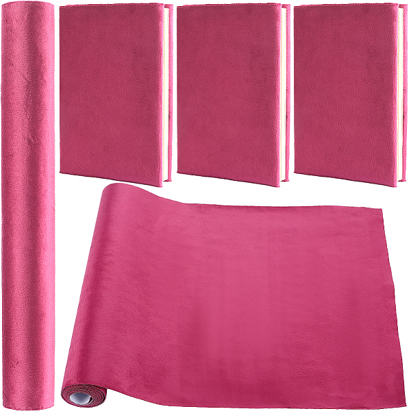 CRASPIRE 78.7 x 16.5" Book Cloth for Book Binding Velvet Wine Red Fabric Surface Paper Backed Bookcover A3-A8 Notebook Book Covering Protector Bookbinding Supplies for Books Album DIY Scrapbooking