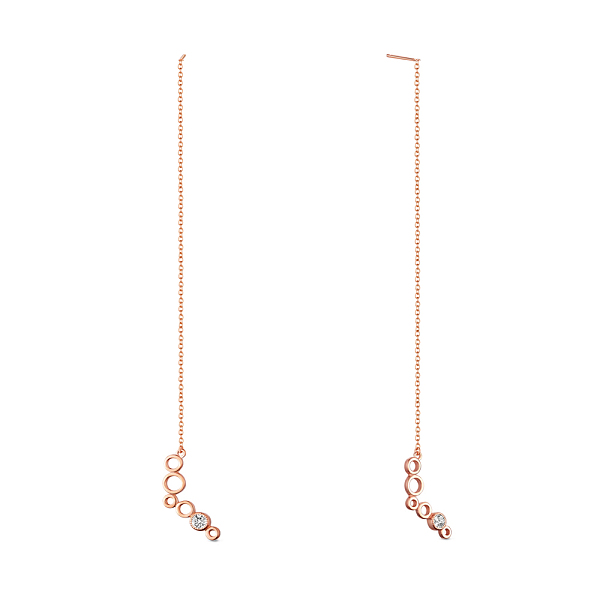 

PandaHall SHEGRACE 925 Sterling Silver Thread Earrings, with Micro Pave AAA Cubic Zirconia, Rings, Rose Gold, 130mm Sterling Silver Clear