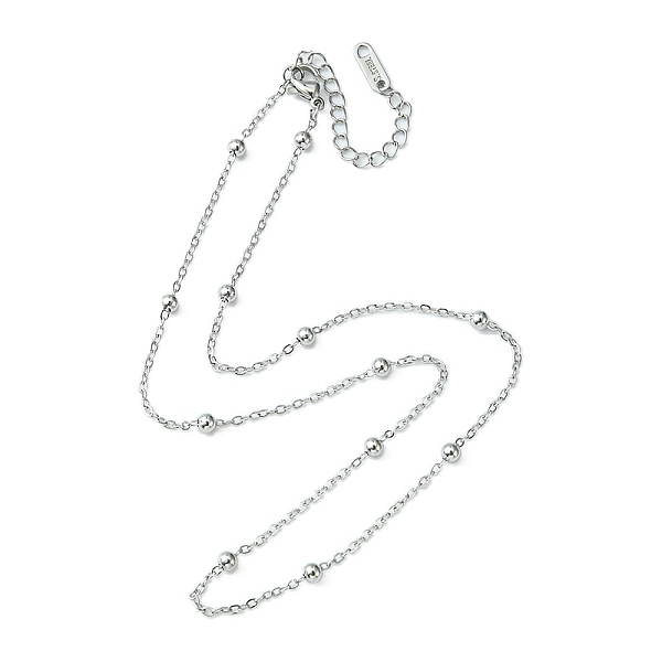 

PandaHall 304 Stainless Steel Satellite Chain Necklace for Men Women, Stainless Steel Color, 15.75 inch(40cm) 304 Stainless Steel