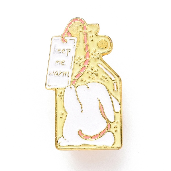 

PandaHall Keep Me Warm Word Enamel Pin, Rabbit Animal Alloy Enamel Brooch for Backpack Clothes, Golden, Champagne Yellow, 30x17x10mm, Pin...