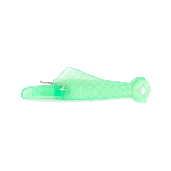 

PandaHall Fish Shaped Plastic Needle Threaders, Thread Guide Tools, with Nickle Plated Iron Hook, Medium Spring Green, 31.5x8x4mm Plastic