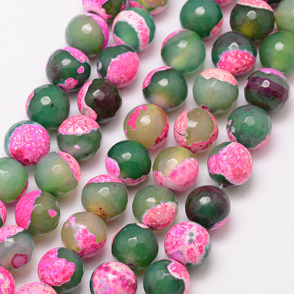 

PandaHall Natural Fire Crackle Agate Bead Strands, Round, Grade A, Faceted, Dyed & Heated, Pearl Pink, 12mm, Hole: 1mm, about 32pcs/strand...