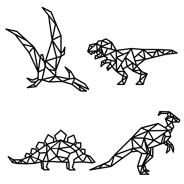 

PandaHall 4 Pcs Wooden Dinosaur Wall Art, Dino Geometric Wall Decor Animal Figurines Silhouette Decor Nursery Room Decorations for Playroom..., Black