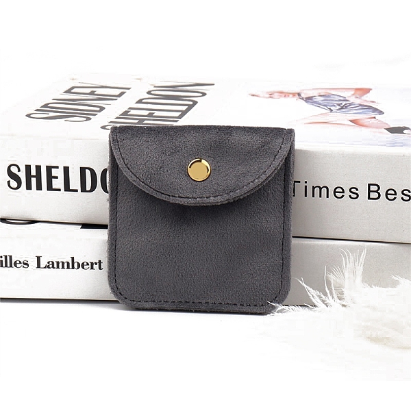 

PandaHall Square Velvet Jewelry Storage Bags, Jewelry Packaging Pouches with Snap Button, Gray, 8x8cm Velvet Square Gray