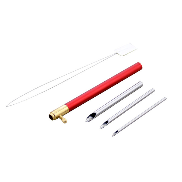 

PandaHall Needle Felting Punch Needle Set, with Needle-threaders, Cross Stitch Embroidery Stitching Tools, Platinum, 480~500x0.1mm Alloy